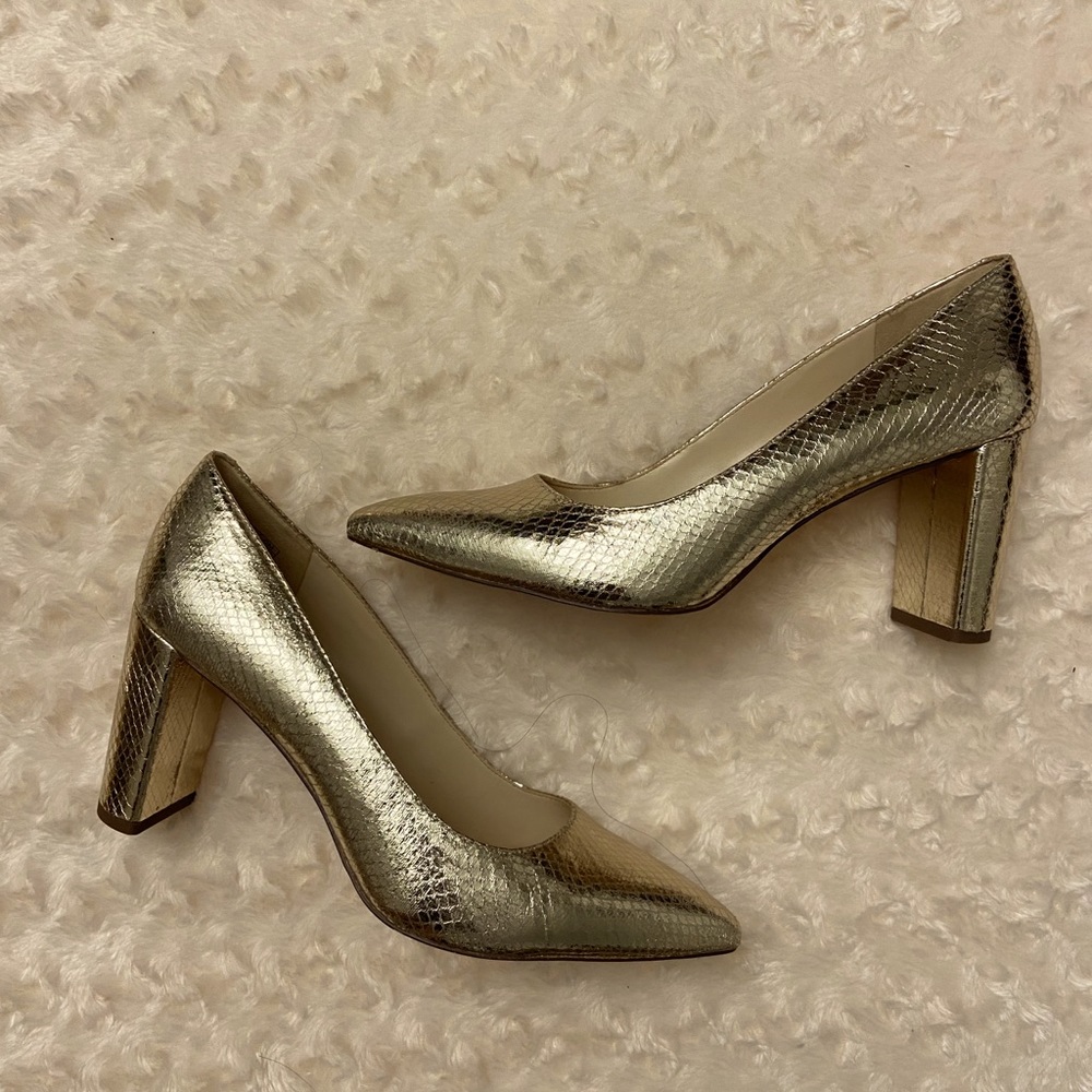 Worn Once! Gold Heels Size 10